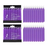 Mega Candles 40 pcs Unscented Lavender Mini Taper Candle, 4 Inch Tall x 1/2 Inch Diameter, Great for Casting Chimes, Rituals, Spells, Vigil, Witchcraft, Wiccan Supplies, Wax Play & More