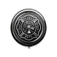 Firefighter Symbol Glass Dome Fashion Pill Box,Candy Box,Handmade Fire Dept Jewelry, Vintage Charm Men Women Gift