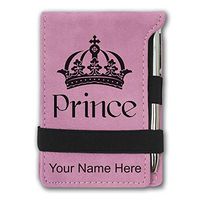Mini Notepad, Prince Crown, Personalized Engraving Included (Pink)