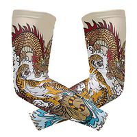 Chinese Dragon and Tiger Arm Sleeve Protectiv for Man Elbow Brace for Arthritis (1 Pair)