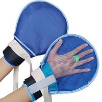 Ibnotuiy 1 Pair Summer Medical Finger Control Mitts Hand Infection Protectors with Plastic Plate for Patient/Elderly