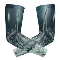 ZZKKO Wolf Moon Cooling Arm Sleeves Cover Uv Sun Protection for Men Women Running Golf Cycling Arm Warmer Sleeves 1 Pair