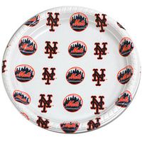 MLB New York Mets Disposable Plastic Plates (12 Pack)