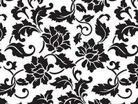 100ct Small Black"Floral Brocade" Damask Print 7x2x3" Cello Treat Food Snack Bags