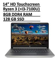 Latest HP 14 Premium Thin & Light Touchscreen Laptop Computer PC 14" HD Micro-Edge Display AMD Ryzen 3 3200U /Radeon Vega 3, 8GB RAM 128GB SSD USB-Type C HDMI RJ-45 WiFi Webcam Win 10-Accessory Bundle