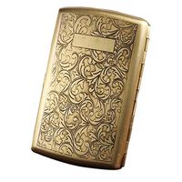 BHDYHM Pure Copper Metal Cigarette Case Holder for Regular Cigarettes,Cigarette Cases for Men's Copper Metal Automatic Portable Cigarette Clip Box