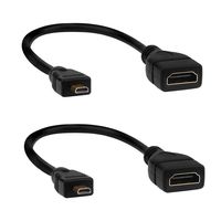 Yeeco Micro HDMI to HDMI Cable Adapter 4K 2 PCS Micro HDMI to HDMI Cable High Speed Micro HDMI Extension Cable Adapter Cord for Camera Camcorder Notebook HD TV Video Projector