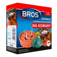 BROS MOSQUITO COILS WITH DECORATIVE POT - 6 PCS