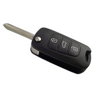 KEMANI Flip Uncut Blade Car Smart Key Case for KIA K2 Forte Sportage Kia 3 Buttons Replacement Black No Chips