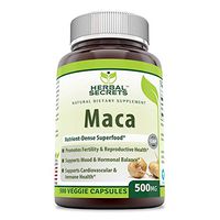 Herbal Secrets Maca 500 Mg 500 Veggie Capsules- Nutrient Dense Super Food* - Supports Reproductive Health - Energizing Herb- Support Cardiovascular & Immune Health*