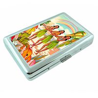 Perfection In Style Metal Silver Cigarette Case Vintage Hawaiian Art Design 003