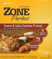 Zone Perfect Nutrition Bars, Cashew Pretzel, 7.9 Oz (Pack of 2)