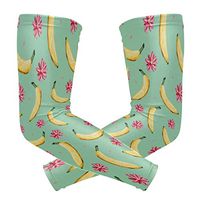 LEVEIS Banana Seamless Pattern Arm Sleeves UV Protection for Men Women Sunblock Protective Gloves Running Golf Cycling Driving Long Arm Cover 1 Pair