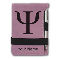 Mini Notepad, Psi Symbol, Personalized Engraving Included (Pink)