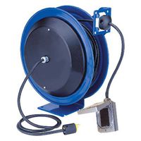 Coxreels PC13-3512-F Power Cord Spring Rewind Reels: Duplex Industrial Receptacle, 35' cord, 12 AWG
