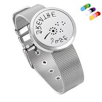 Beautiful Flower Series Perfume Fragrancy Diffuser Bracelet for Women -Flexible Adjustable Size Bend Essential Oil Diffuser Locket Bracelet +12 Felt Pad (H)