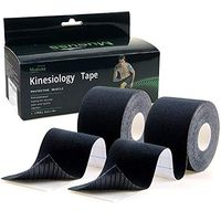 MUEUSS Kinesiology Tape Uncut Sports Tape Waterproof Hypoallergenic Breathable Elastic Sports Tape Roll for Muscles Knee Ankle Elbow Shoulder Support Latex Free FDA Approved 16.5 ft (Black,2 Roll)