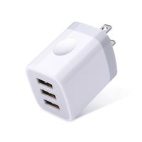 ououdee USB Charger Plug, 3.1A 3-Port Travel USB Phone Charger Box Power Adapter Charging Block Cube for iPhone X/8/7/6S/6S Plus, iPad, Samsung Galaxy S10 S10e S9 S8 Plus, LG G8, HTC, Moto G6 G7 Plus