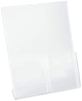 Displays2go Sign Frames for 8.5 x 11 Inches Posters with Brochure Pocket for 4-Inch Pamphlets, Molded Plastic Tabletop Sign Holders with Slant Back Design (590501SD)