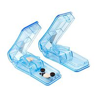 2 Pack Small Pill Cutter Splitter Professional Pill Vitamin Tablet Splitter Pill Organizer for Small or Large Pills in Half with Sturdy Cutting Blade for Accurate Cut