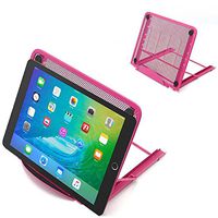 Portable Mesh Laptop/Tablet Stand, Folding/Adjustable Ventilated Table, Desk, Tray For Computer, Notebook, Ipad - Pink. By Mega Stationers