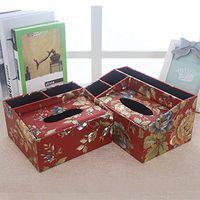 T-ZJHC Multi-Function Tissue Box Desktop Living Room Coffee Table Remote Control, red Peony, Trumpet (20 16.5 9.5 11)