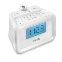 Dual Alarm Digital FM Clock Radio | Time Projection , 8 Relaxing Nature Sounds , LED Display , Multi-Alarm | Snooze , Sleep Timer , Nightlight , Ceiling Clock | SoundSpa HoMedics