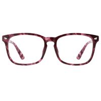 TIJN Blue Light Blocking Glasses Square Nerd Eyeglasses Frame Anti Blue Ray Computer Game Glasses ((Spring Hinge) Burgundy)