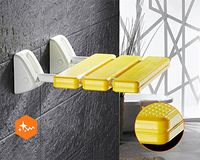 LUCKYYAN Shower Folding Stool Seat/ABS Plastics Non-Slip Bathroom Wall Chair Change Shoes Wall Chair - Yellow，1.36kg/31.49st