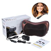 Neck Massage Pillow, Electric Heat Deep Kneading Massager Cushion Lumbar Neck Back Shoulder Relax Pain Relief Relaxation for Car, Home and Office - Great gifts for Men and Women