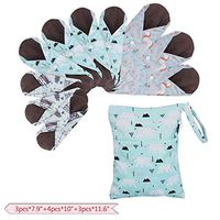 Teamoy 10pcs Reusable Sanitary Pads with Wet Bag, Washable Cloth Menstrual Pads with Charcoal Bamboo Absorbency Layers(Girls' Styles, 3pcs×7.9" Cats+4pcs×10" Bear+3pcs×11.6" Horse)