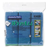 WypAll 83620-8395 Cloths with Microban Microfiber, 15 3/4" x 15 3/4", Blue (Pack of 6)