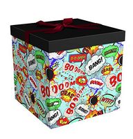 Gift Box 10x10x10 Big Bang Collection - Easy to Assemble & Reusable - No Glue Required - Ribbon, Tissue Paper, and Gift Tag Included - EZ Gift Box by Endless Art US
