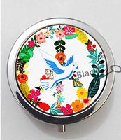 BlackKey Dove Love and Peace 3-Compartment Decorative Pocket Gift Box Case Organizer for Pill, Color 1 -291
