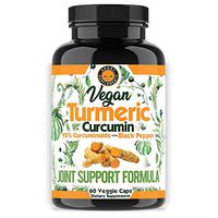 Vegan Turmeric Curcumin with Black Pepper Extract (60 Veggie Capsules-2 Month Supply), 95% Curcuminoids - All Natural Powerful Antioxidant for Joint Support and Pain Relief (1-Bottle)