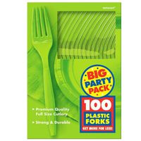 Lime Plastic Forks - Party Pack