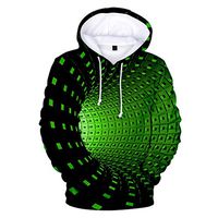 TIFENNY Unisex Hooded Men's Swirl 3D Printing Creative Hoodie Round Neck Casual Long Shirts Tops Blouse Pullover Hot