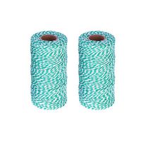 Artibetter 2pcs Christmas Twine String, Green and White Bakers Twine for Baking, Butchers, Crafts and Christmas Gift Wrapping