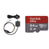 Garmin 010-12530-03 Parking Mode Cable, 6.60" x 2.70" x 2.00", Black & SanDisk Ultra 64GB microSDXC UHS-I card with Adapter -  100MB/s U1 A1 - SDSQUAR-064G-GN6MA