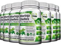 Pure Moringa Oleifera Leaf Extract Capsules, 1000 mg per Serving. Gluten Free, Non GMO, Vegan Antioxidant Capsules. Natural Energy, Mood, Memory and Focus Enhancer. Green Superfood (Pack of 12)