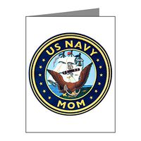 Note Cards (10 Pack) US Navy Mom Bald Eagle Anchor Ship