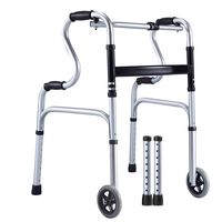 LBYMYB Folding Walker Assisted Walking Pulley Four-Legged Elderly Lightweight Aluminum Walker Wheelchair