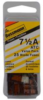 Bussmann (VP/ATC-7-1/2-RP) Brown 7-1/2 Amp 32V Fast Acting ATC Blade Fuse, (Pack of 25)