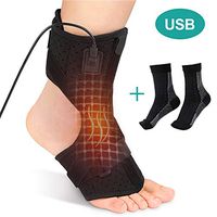 Heated Ankle Brace with 3 Level Tempreture, Heat Therapy Foot Support Compression Wrap with Socks for Injury Joint Surgery Recovery, Achilles Tendonitis, Reduce Swelling, Pain Relief for Sprains