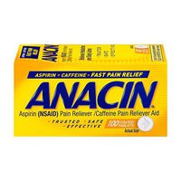 Anacin Aspirin (NSAID) caffeine pain reliever aid 100 count
