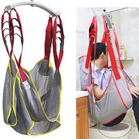 Full Body Patient Lift Padded Mesh Sling Medical with Commode Opening Seat Lifting Cushion Transfer Straps Belt Bath Toilet Aids for Hip Leg Thigh Supports AnyBack Safety 506 Lbs Gray