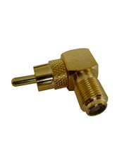 Vanco 120060X Right Angle Female F Jack to RCA Male Plug Adapter (Gold)