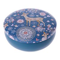 Rockrok Cute Elk Design Metal Candy Tea Coin Storage Christmas Candle Case Gift Box (L)