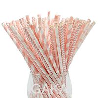 Paper Straws,100 Pack,Biodegradable Paper Drinking Straws, Pink Straws for Parties,Birthday,Baby Shower,Marriage,Engagement,Table Decoration,Carnivals and Crafts