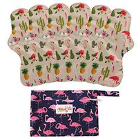 7Pcs Set Menstrual Pads Reusable Washable Microfiber Bamboo Layer Heavy Flow 13 inch Sanitay Pads with 1 Cloth Mini Wet Bag(WSD52)